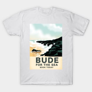 Bude Cornwall travel poster T-Shirt